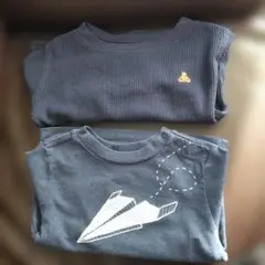 ダークグレー 長袖Tシャツ 80cm