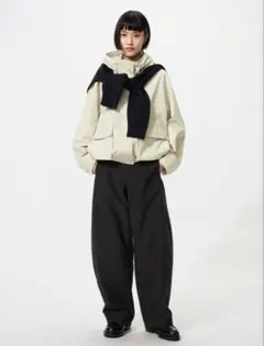 UNIQLO バレルレッグパンツ ブラック L ユニクロ