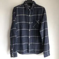 ciao.indenture ウインドペーンチェックネルシャツネイビーMサイズ