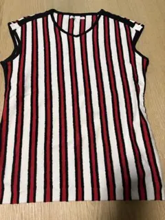 ストライプ ノースリーブ Tシャツ