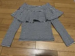 snidel ストライプ オフショルダー 長袖 F