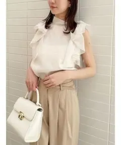 【完売品・タグ付き】SNIDEL リボンスリーブオーガンシースルーブラウス IV