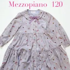 Mezzopiano メゾピアノ　クマチェック柄　衿つきワンピース　120