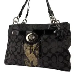 【美品】COACH コーチ トートバッグ シグネチャー A4 収納　734