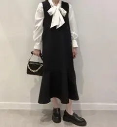 GU ジャンパースカート　マーメイド　ブラック　Mワンピース