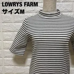 LOWRYS FARM ボーダー 半袖リブトップス M モックネック【1671】のサムネイル