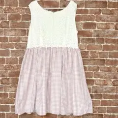 ef-de エフデ 15号 レース ギンガムチェック ワンピース 大きいサイズ