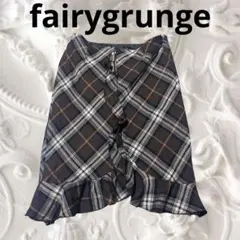 VINTAGE 日本製 ラメ糸混 バイアスチェック ミニスカート ブラウン