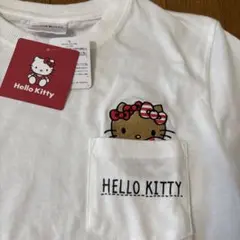 週末値引き　日焼けキティ　Hello Kitty ポケット付き Tシャツのサムネイル