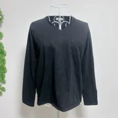 グローリー・L 長袖Tシャツ ブラック Vネック カットソーのサムネイル