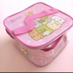 すみっコぐらし　ビニールバニティバッグ　ポーチ　ピンク