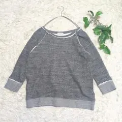 《I.T.S. international》ラグラン袖 スウェット 杢グレー L