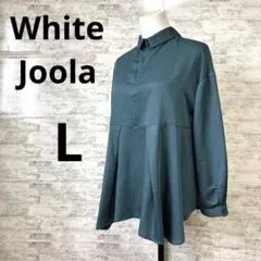 美品[White Joola ホワイトジョーラ] ダークグリーン 長袖シャツ Lのサムネイル