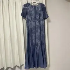 ブルーレースロングドレス