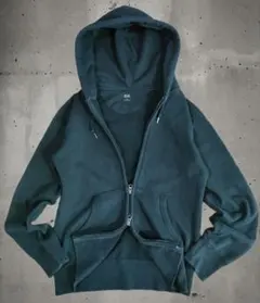 Y2K 00s OLD UNIQLO ダブルジップパーカー ブラック 短丈 M