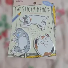 amifa ダイカット付箋 90P だらだらアニマル ねこのサムネイル