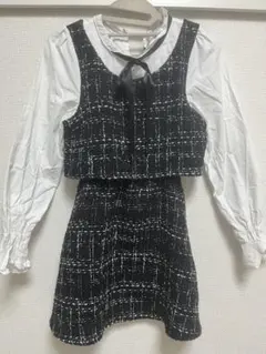 ツイード風チェック柄セットアップ