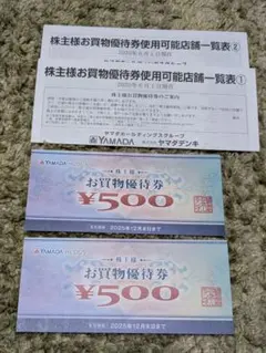 【匿名配送】ヤマダデンキ　株主優待　1000円分