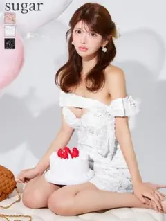 robe de fleurs sugar スパンコールオフショルダードレス