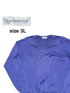 ★90s★Burberrys★ニットセーター★Vネック★コットン★3L★