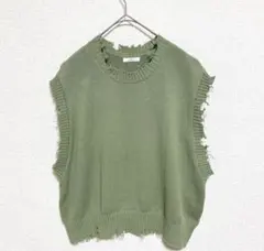 ITEMS URBAN RESEARCH ダメージニットベスト 綿麻