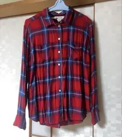 H&M エイチアンドエム チェック柄長袖シャツ XLサイズ