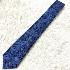 極美品　未使用　ヴェルサーチ　メンズ　ネクタイ　ペイズリー柄　メデューサ　ブルー