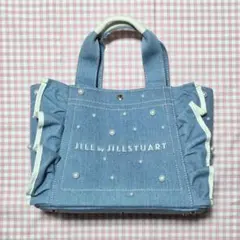 ジルバイジルスチュアート 3Dパールフリルトートバッグ ブルー