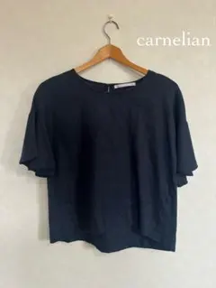 carnelian | カーネリアン ＊ フリルブラウス ネイビー 半袖 シャツのサムネイル