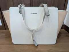 &chouette トートバッグ　ホワイト　ピンク ビジネスバッグ　A4