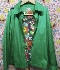 RODEO CROWNS グリーン ステンカラー ショート コート フード付き