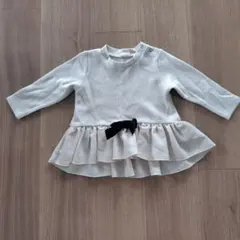 petit main フリル付き長袖トップス