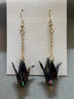 折り鶴 ピアス 和柄 レジン 揺れる 和モダン 入学式