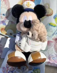 ぬいぐるみバッジ　ミッキー&ダッフィー レターズオブフレンドシップ