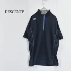 デサント ハーフジップ 半袖 Tシャツ L ロゴ スポーツトレーニングウェアのサムネイル
