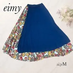 eimy istoire スカーフ柄切替 プリーツ ロングスカート Ｍ フレアのサムネイル