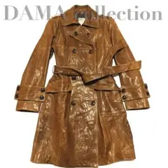 DAMA collection ブラウン レザー羊革　トレンチコート　ベルト付