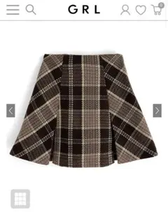 インパン裏地付きチェック柄プリーツスカート