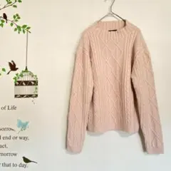 Sophilia/ハイネックケーブルニット モヘアライク セーター ピンク F