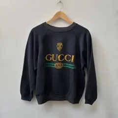 GUCCI ヴィンテージ刺繍ロゴ スウェット ブラックLのサムネイル