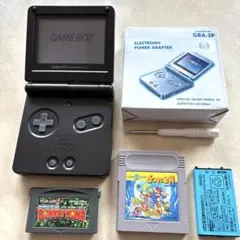 ゲームボーイアドバンスSP ブラック 本体　箱つき　6つの金貨　ドンキーコング