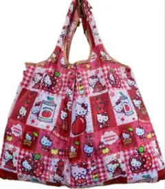 【新品】キャラクターエコバッグ 大容量 ハローキティ りんご