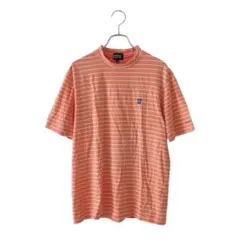 PEARLY GATES パーリーゲイツ(L)ボーダー 半袖 Tシャツ/オレンジ
