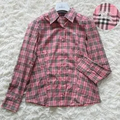 バーバリーブルーレーベル　長袖　シャツ　Mサイズ　ピンク　ノバチェック