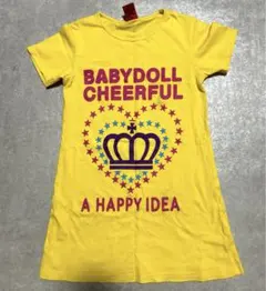BABYDOLL 女の子 男の子イエロー キッズ 半袖ワンピース 130cm