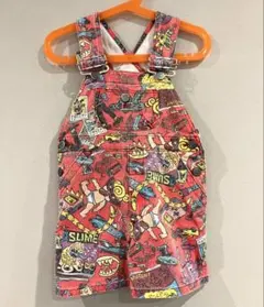 ヒステリックミニ　コミックデザイン　デニムオーバーオール　サイズ　90-100