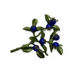 ブルーベリー ブローチ 青い実 ナチュラル 植物 上品 大人 かわいい