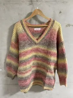 Fredy emue / グラデーション Vネックニット 38 ピンク イエローのサムネイル