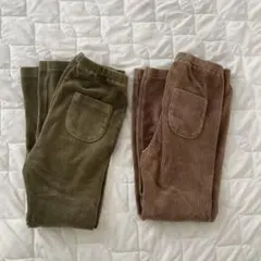 コーデュロイ　UNIQLO レギンス　 2点セット ブラウン・カーキ