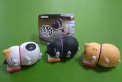 ● AMUSE ひげまんじゅう「まねきねこ寝」フィギュア3点セット
